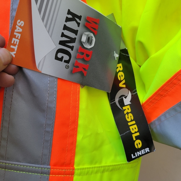 Work King Men's S42611 High Visibility 5-in-1 Safety System Jacket / Parka L &XL - Picture 11 of 11
